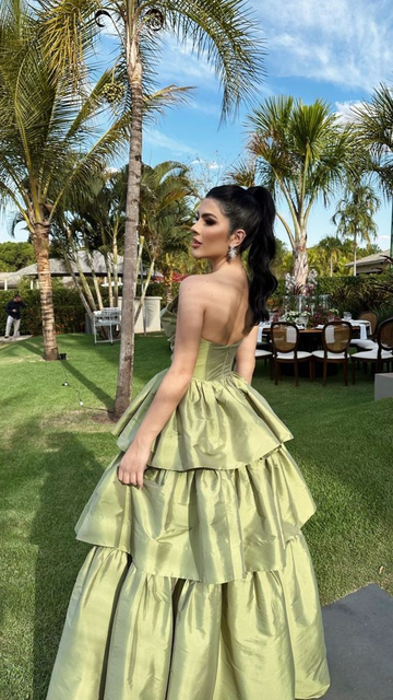 A-Line Sage Green Prom Dress Wedding Party Evening Dress HZ1023